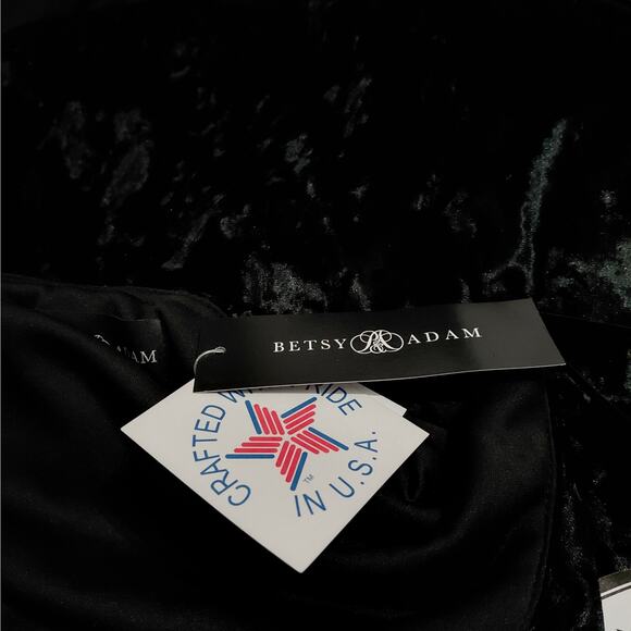 Betsy & Adam Velvet Formal Evening Gown Womens Size 6 Black Wedding Party Dress - Picture 10 of 10